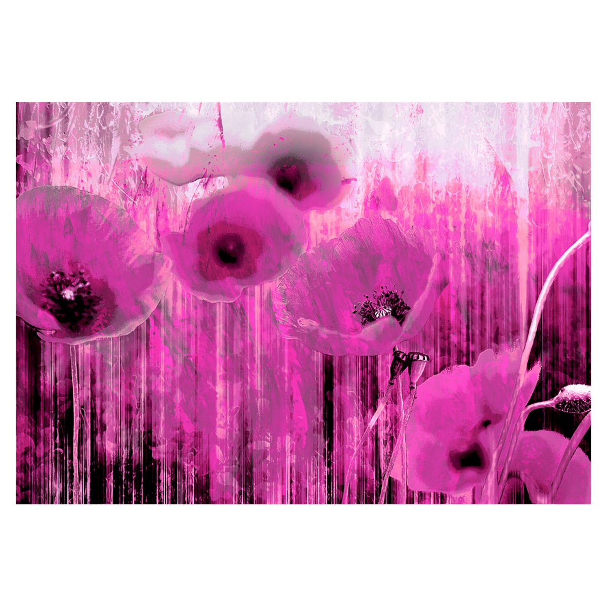 Papier peint intissé panoramique Fleurs Pink madness blanc, EDEN