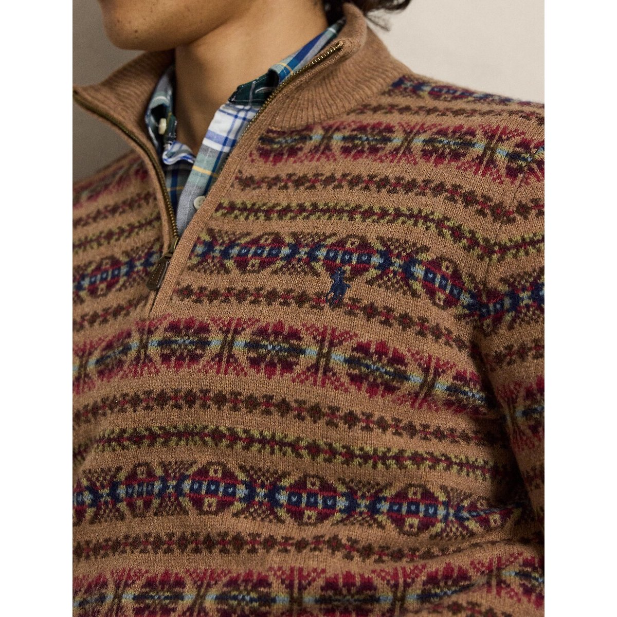 Pull camionneur, en laine marron, POLO RALPH LAUREN
