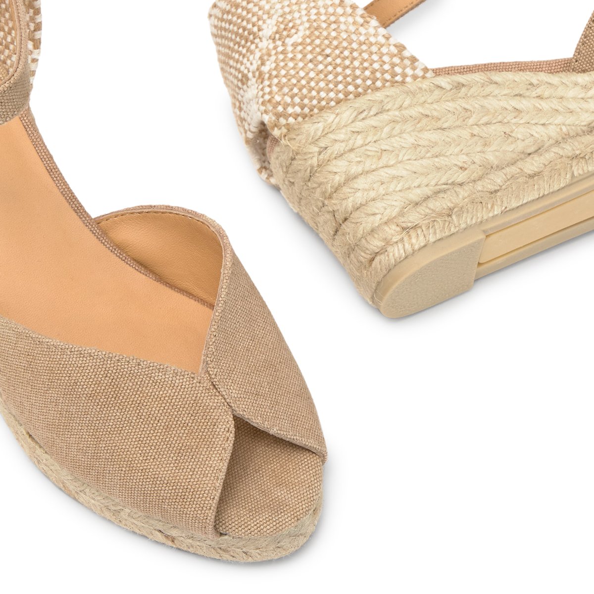 Espadrilles compensées en jute tressé BIANCA LIGHT PLATFORM sable, CASTANER