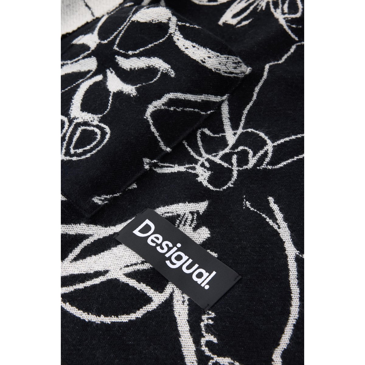 Longue écharpe imprimée gris, DESIGUAL