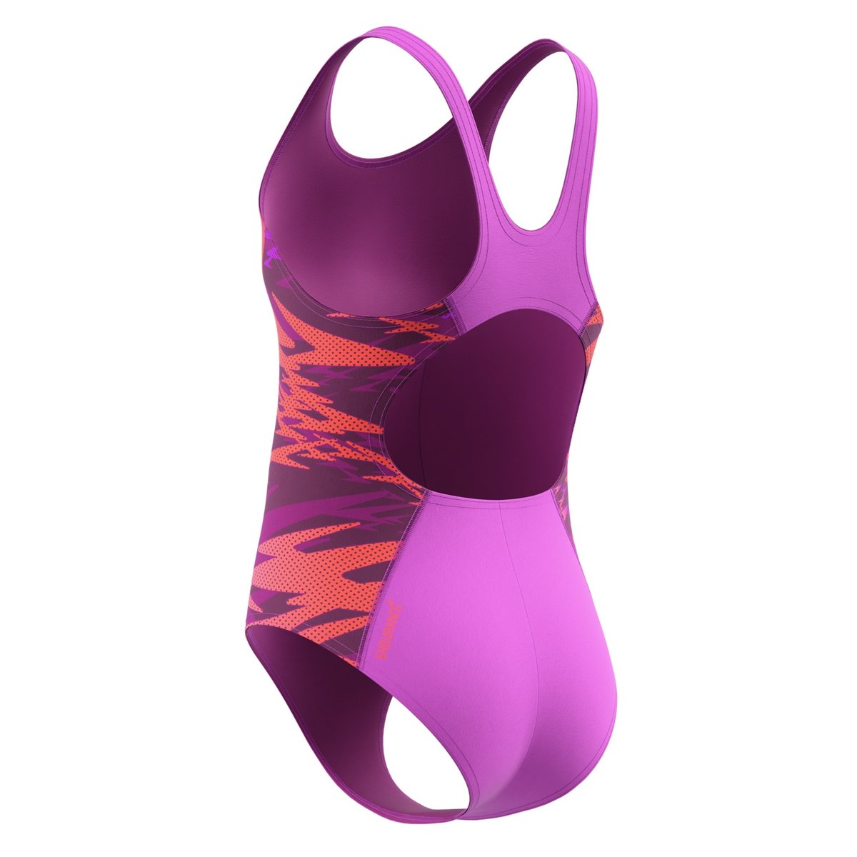 Maillot de bain 1 pièce dos nageur motif/style panneaux latéraux HYPERBOOM rose, SPEEDO