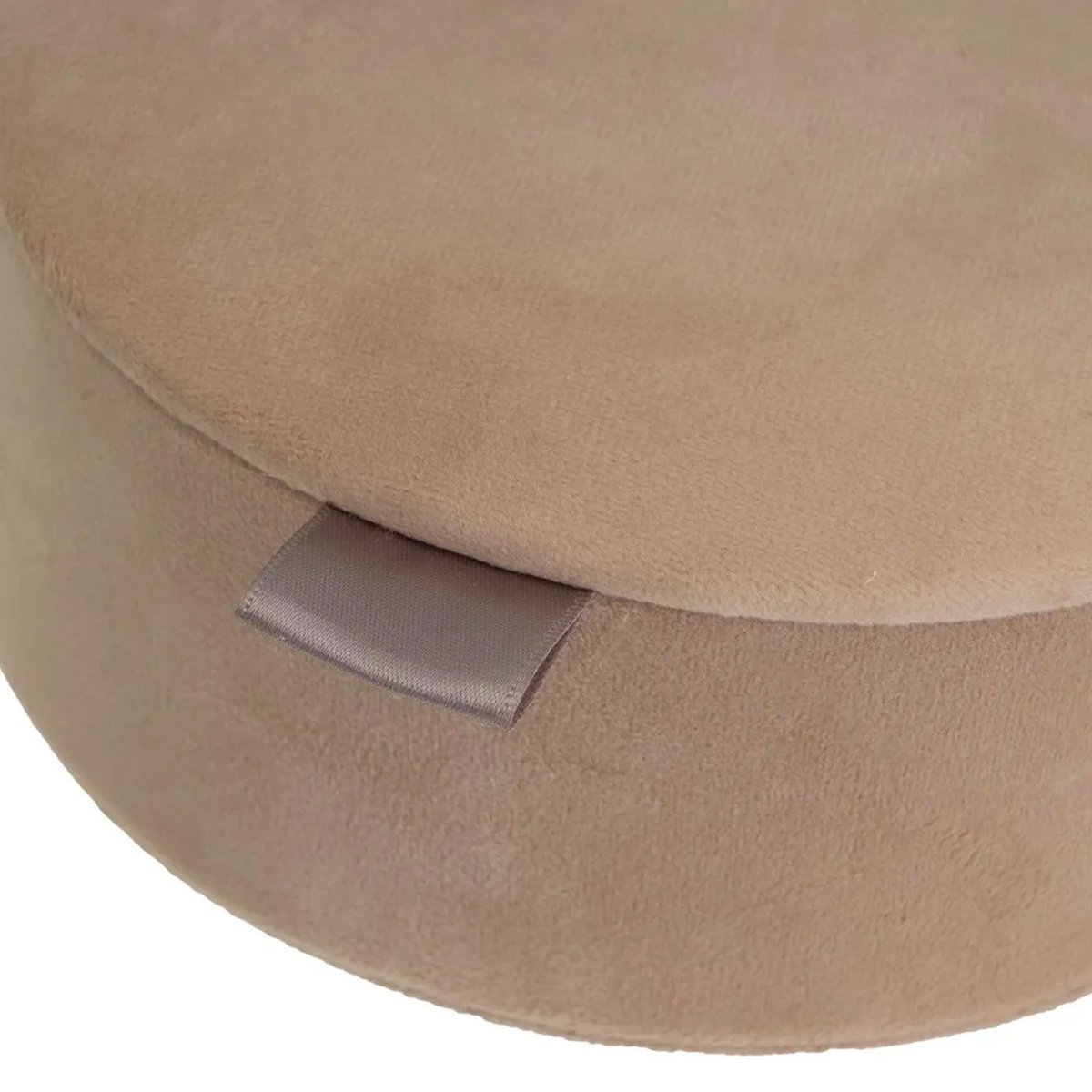 Set de 2 boîtes à bijoux rondes velours beige et gris 16x16x6.5cm gris, WADIGA