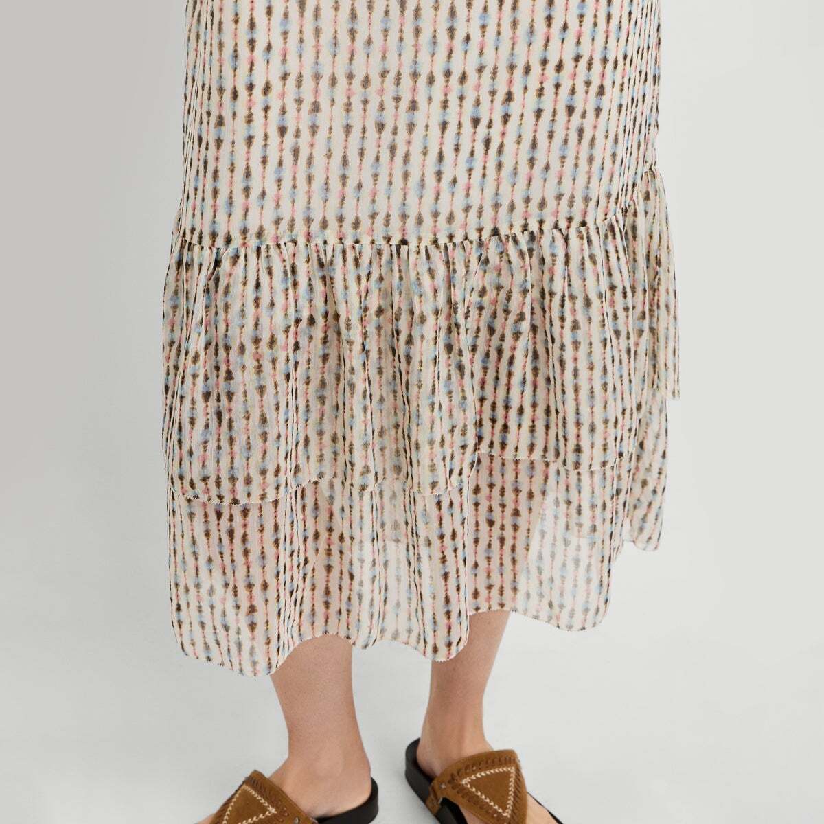 Robe Midi À Imprimé Ikat rose poudre rose, PEPE JEANS