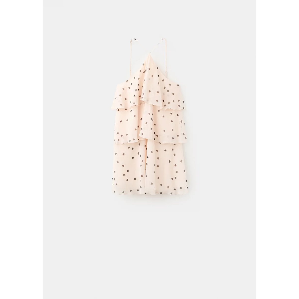 Robe halter à pois écru, MANGO