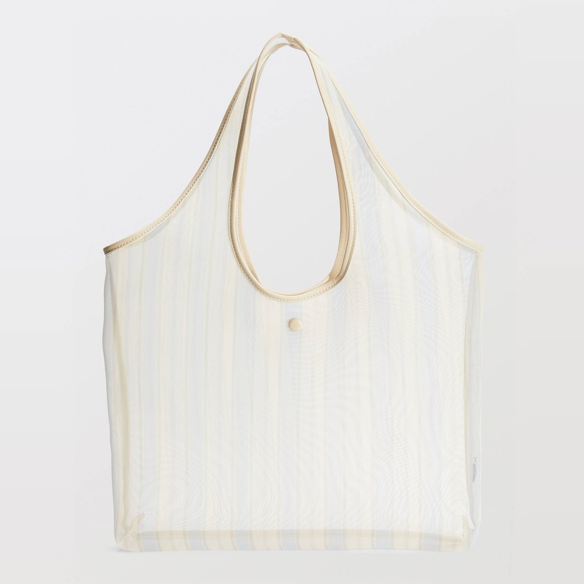 Cabas en nylon rayé nuage, MONOPRIX