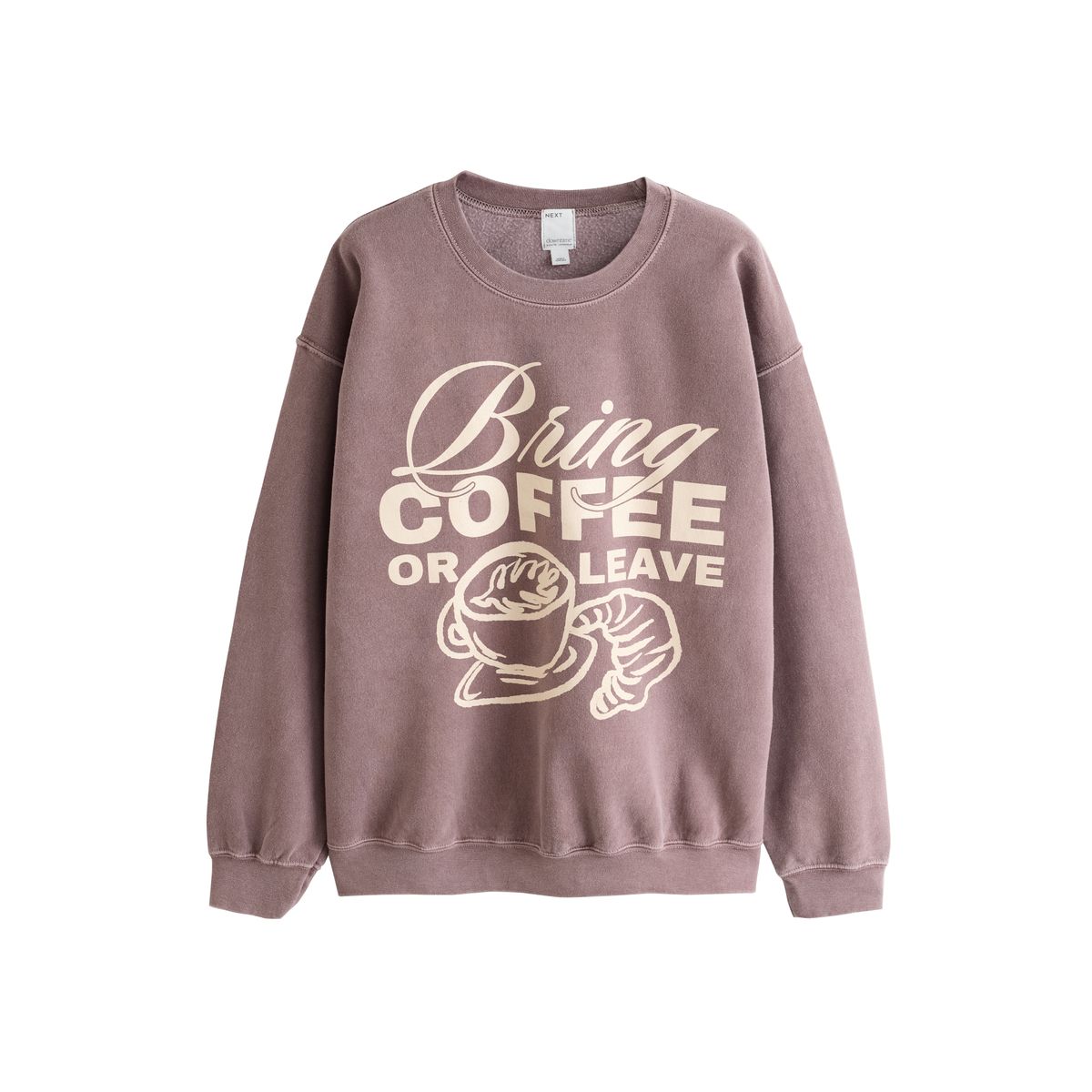 Sweat avec inscription café marron, NEXT