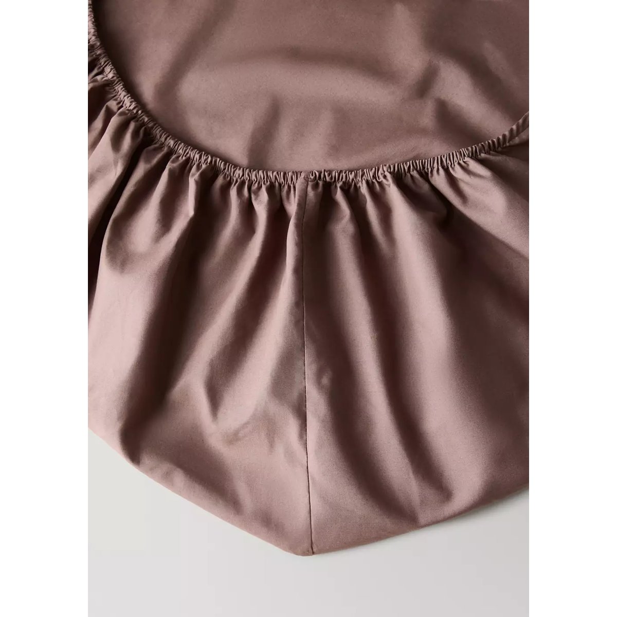 Drap-housse percale de coton 200 fils lit 200 cm marron, MANGO HOME