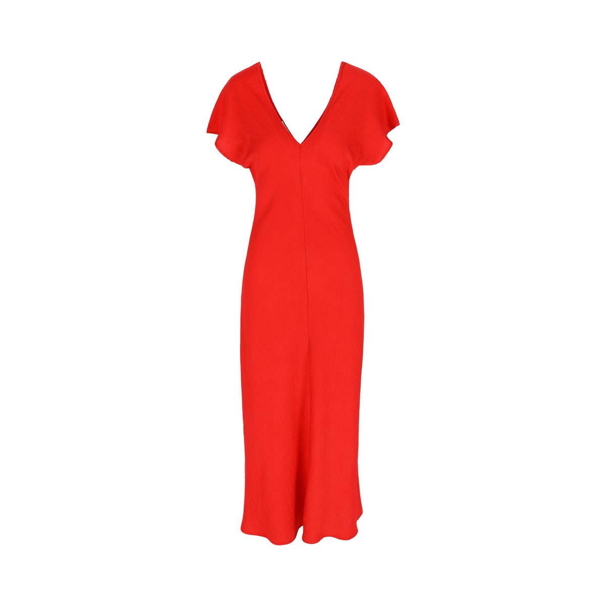 Robe longue ajustée fluide rouge, LOLALIZA