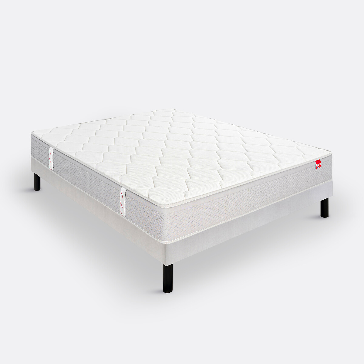 Matelas 540 ressorts ensachés ferme, Itinéraire blanc/gris souris, EPEDA