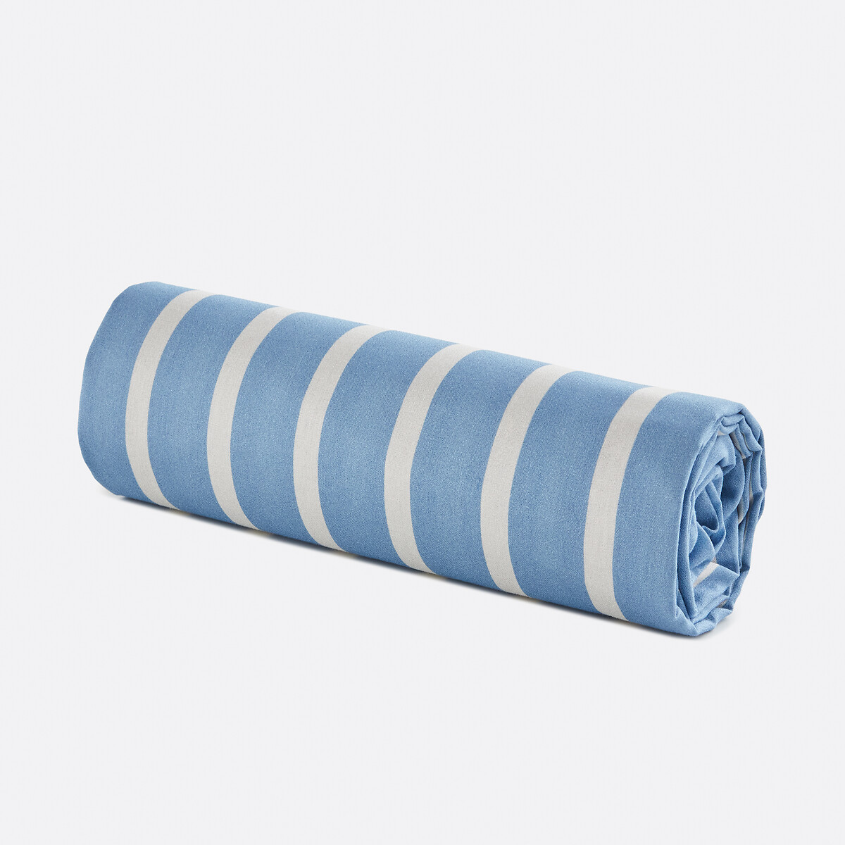 Spannbettlaken Kind 30 % recycelte Baumwolle, Neilo ecru/blau                       , LA REDOUTE INTERIEURS