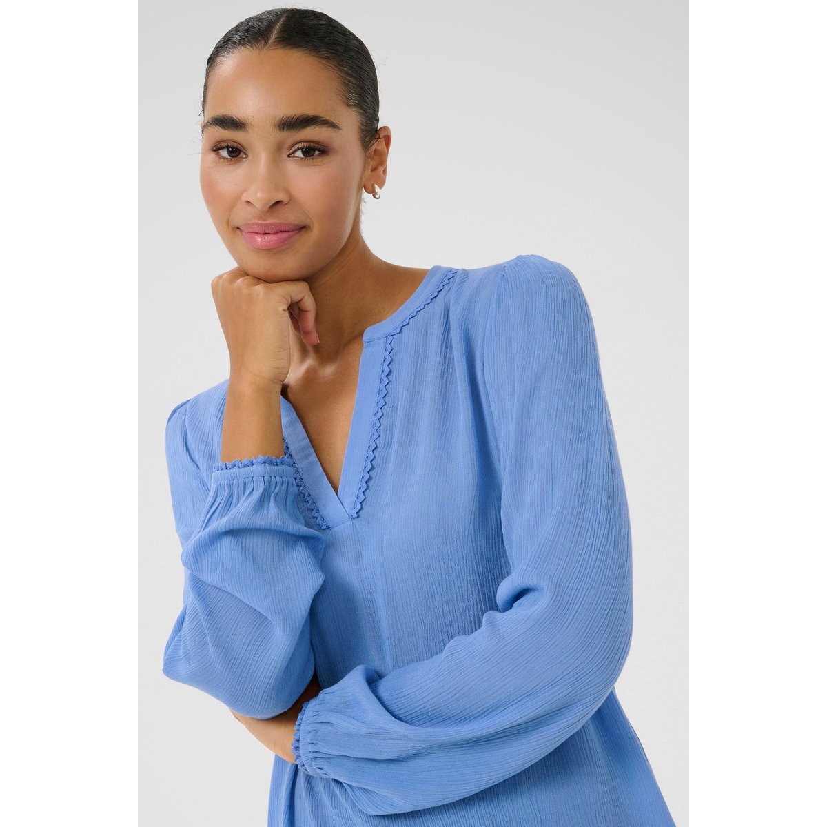 Blouse with long sleeve bleu ebb and flow, KAFFE