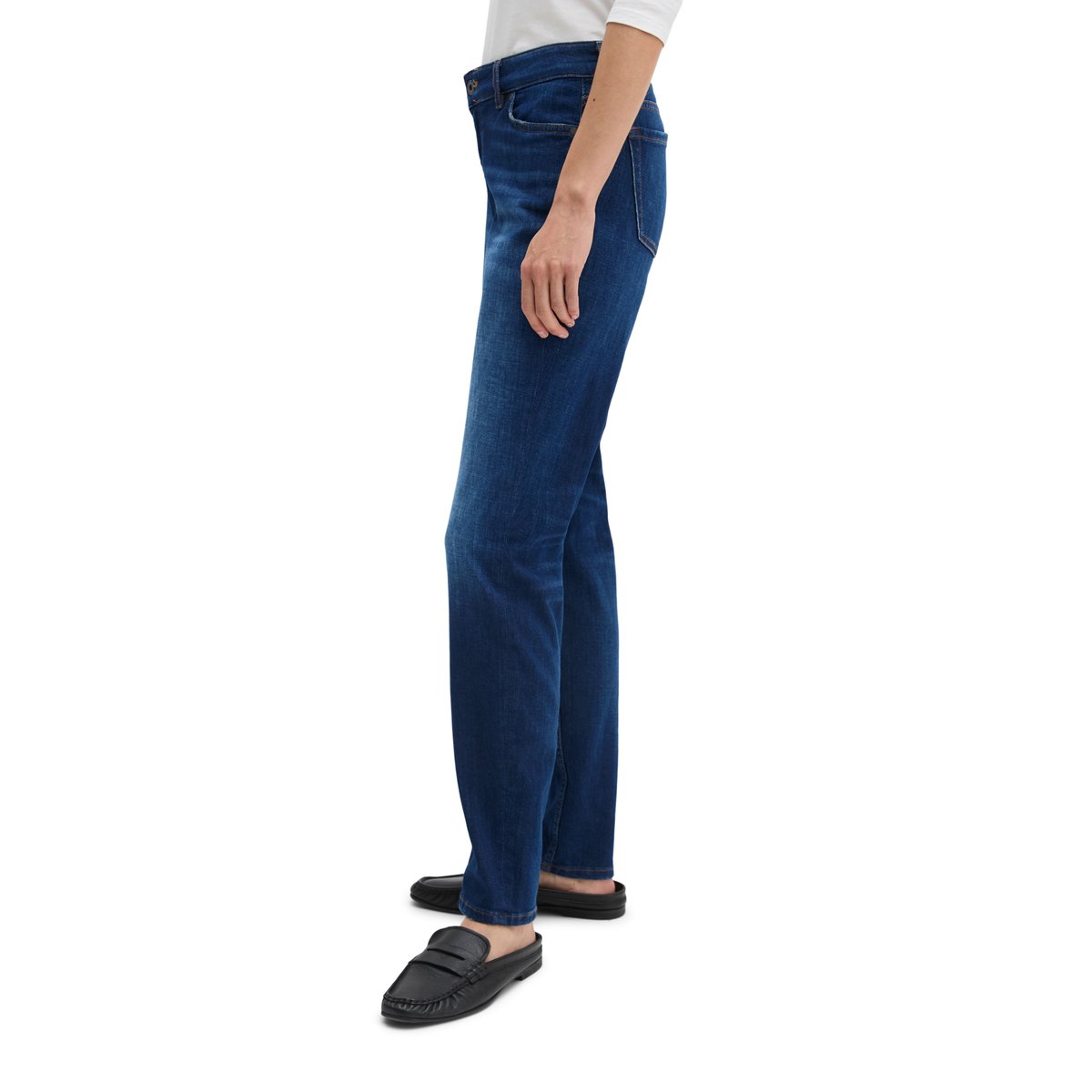 Jeans modèle Alby slim en denim tactile cachemire stretch bleu, MARC O'POLO