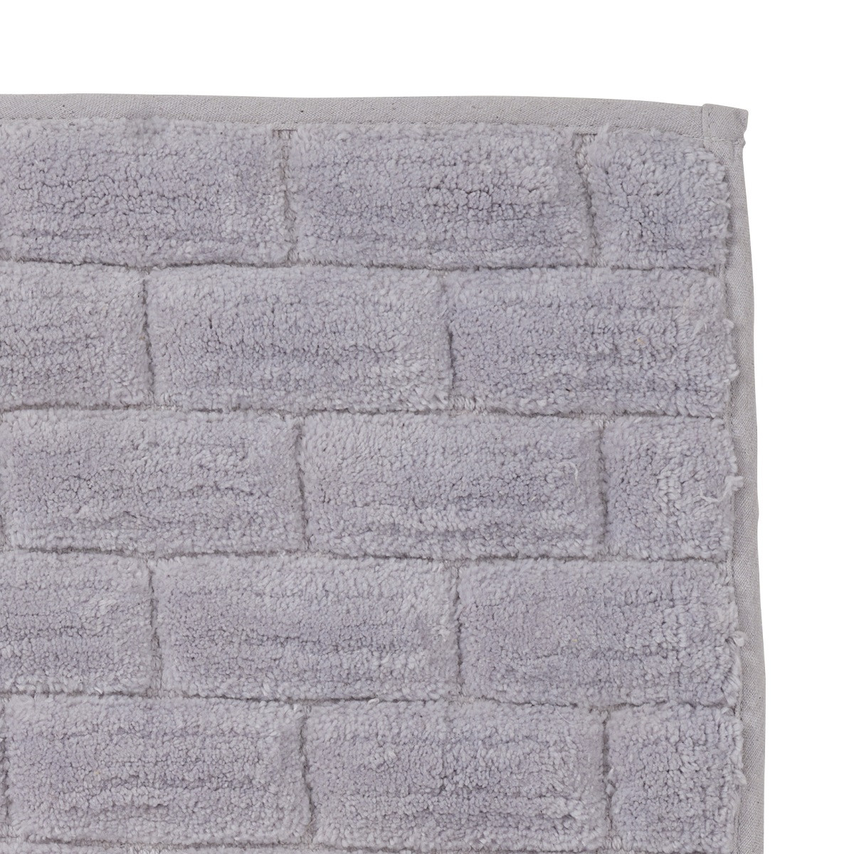 Tapis de bain déco brique en coton BRICK gris, GUY LEVASSEUR