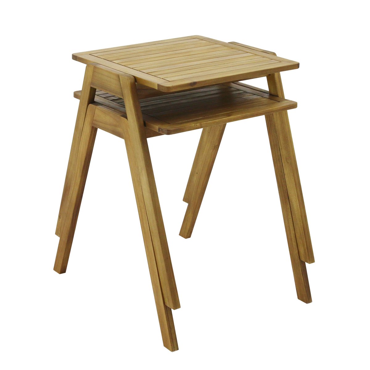 Table de jardin en bois d'eucalyptus FSC et 2 chaises, UZES blanc, OVIALA