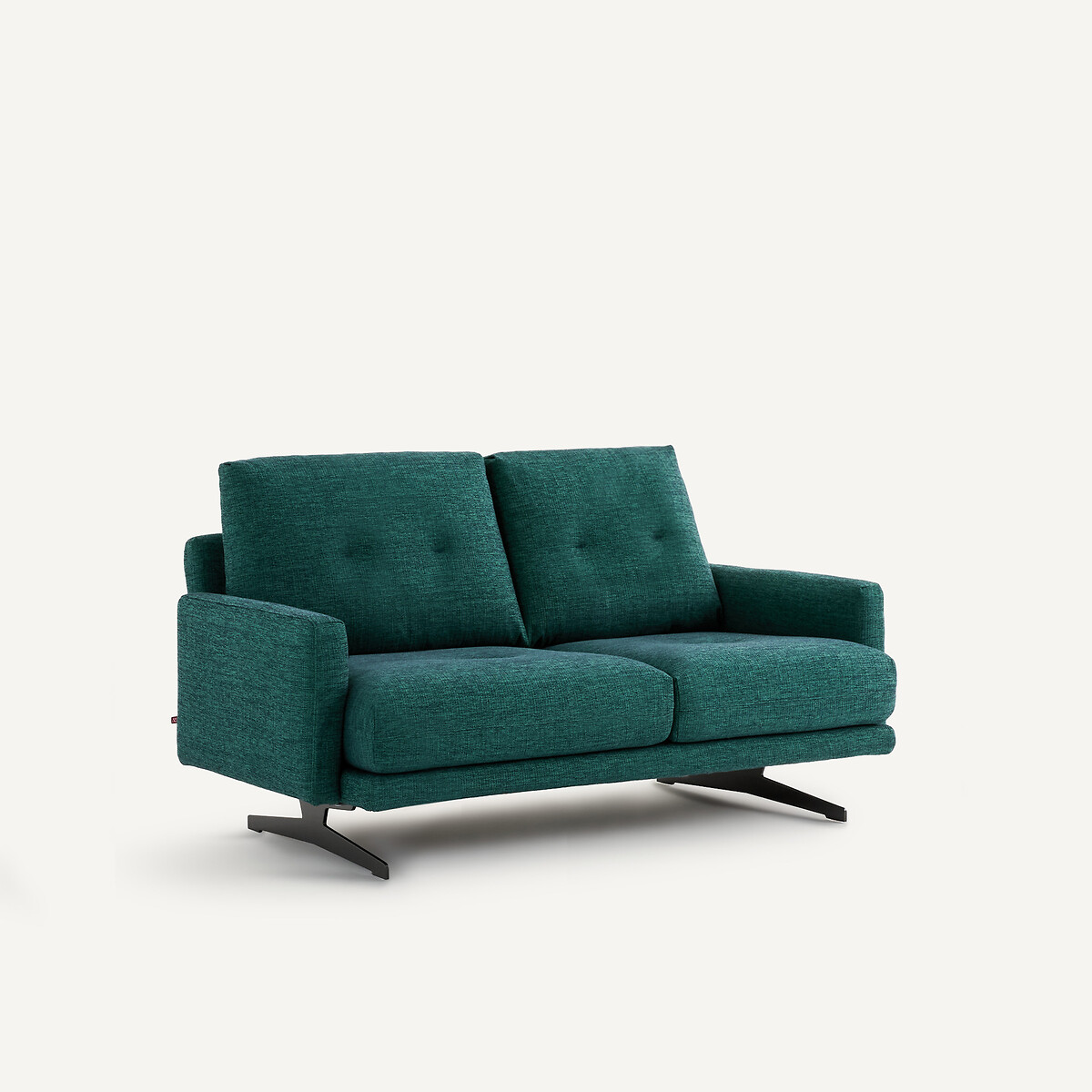 2-Sitzer-Sofa aus meliertem Stoff, DELICATO dunkelgrün, AM.PM