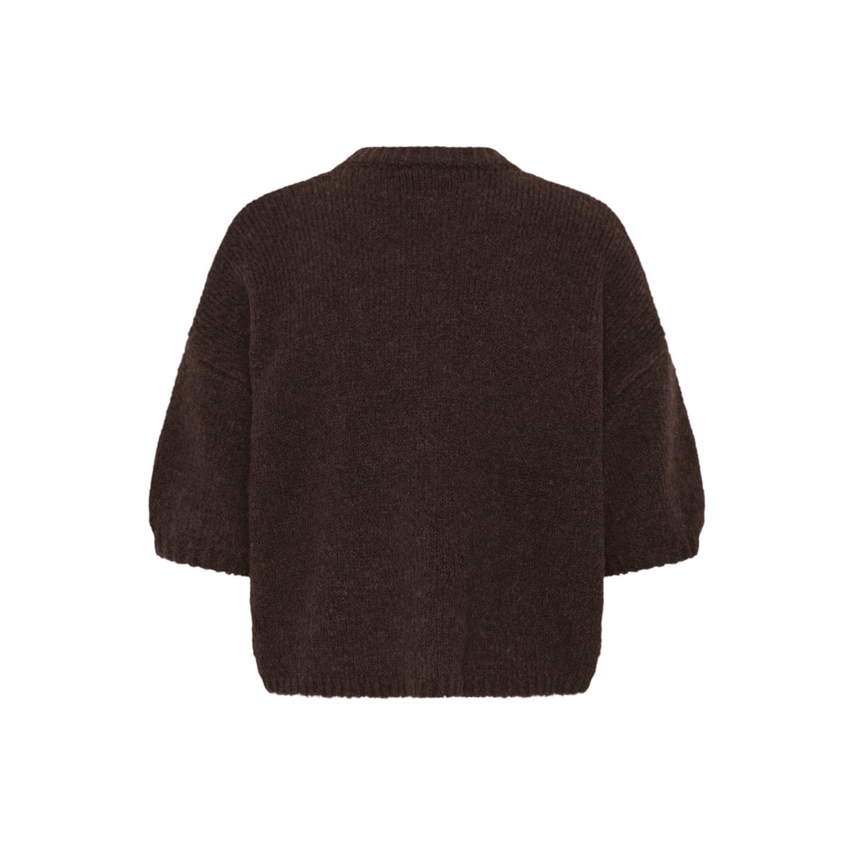 Pull en maille manches 3/4 marron java, B.YOUNG