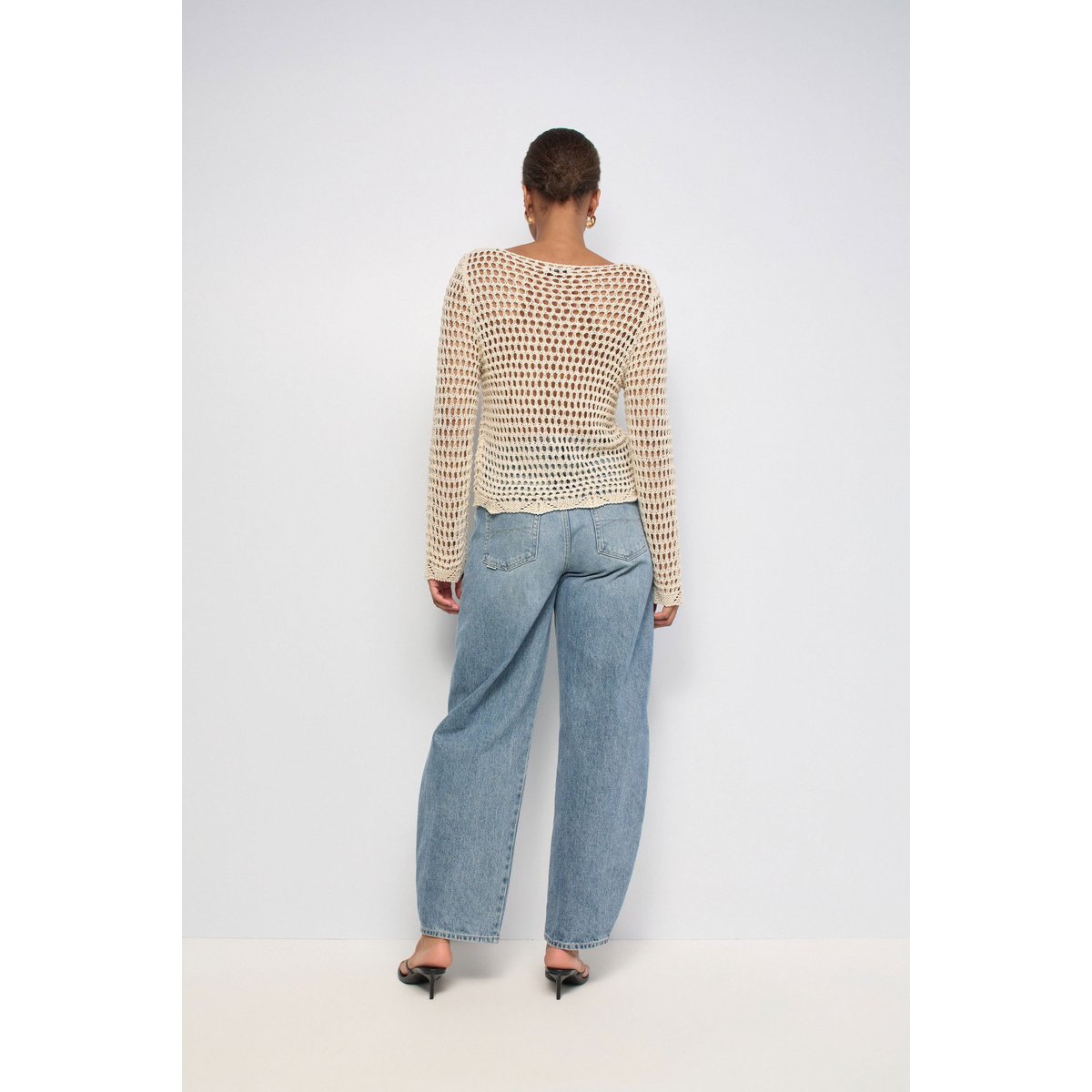 PULL EN MAILLE AVEC Fil textile beige, SALSA JEANS