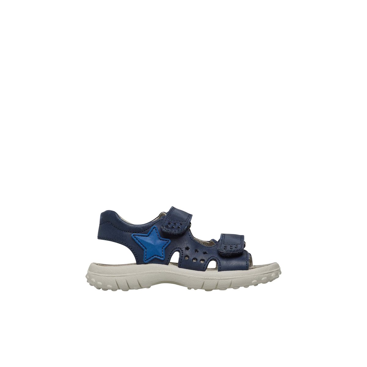 Sandales en cuir avec étoile DOCK bleu navy, NATURINO