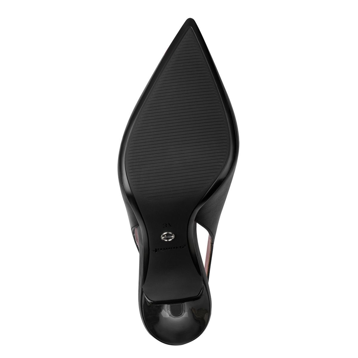escarpin en cuir noir cuir, TAMARIS