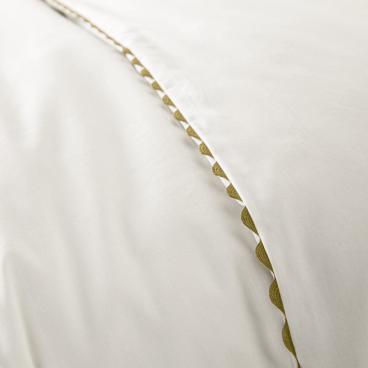 Housse de couette en percale de coton, ELYA blanc/absinthe, LA REDOUTE INTERIEURS