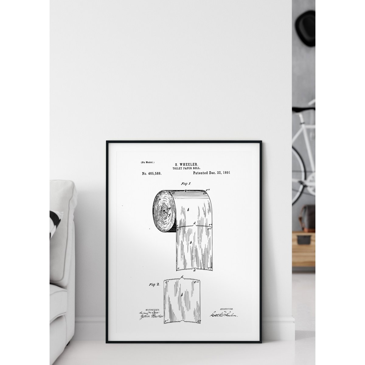 Affiche Brevet papier toilette blanc, L'AFFICHERIE