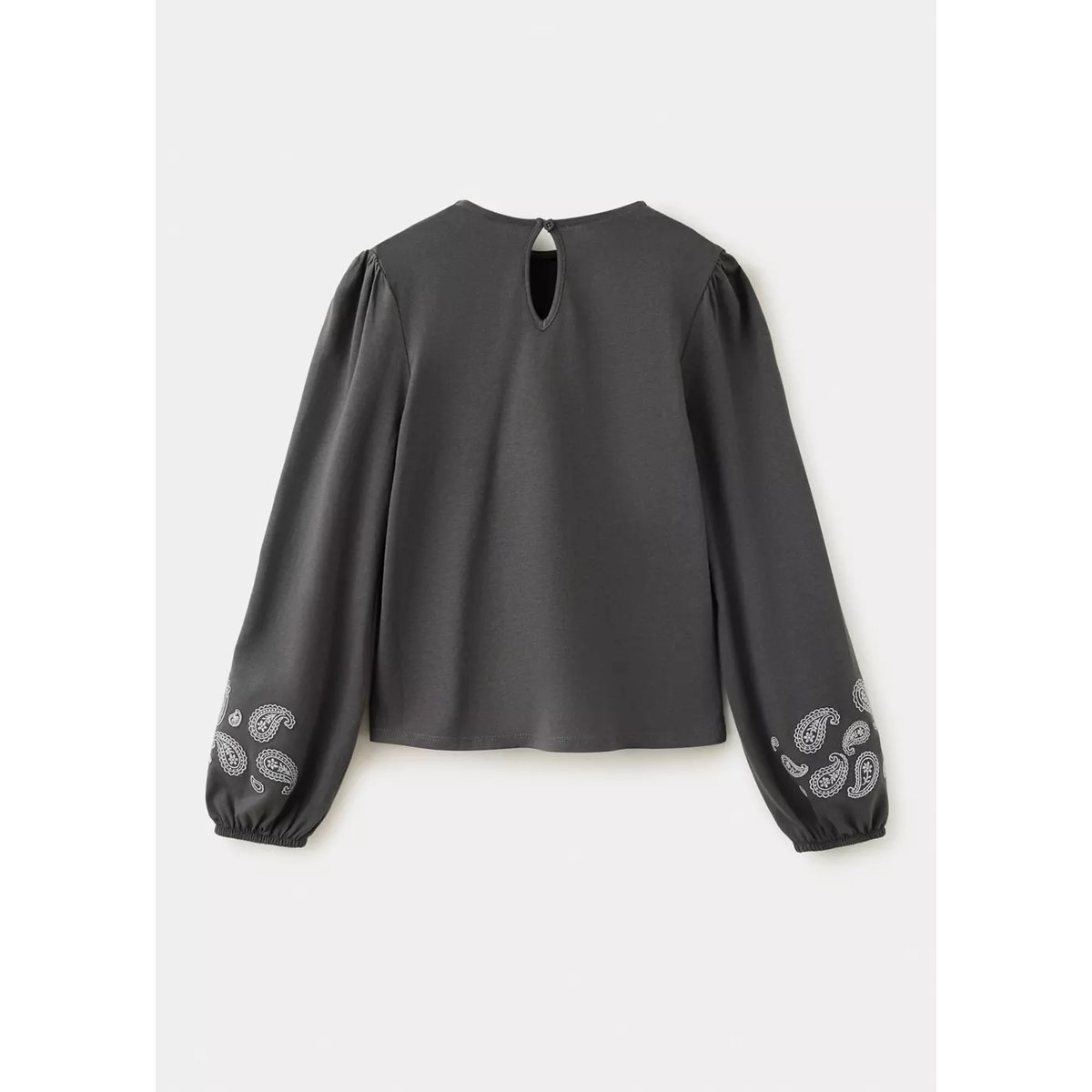 T-shirt coton détails brodés gris anthracite, MANGO KIDS