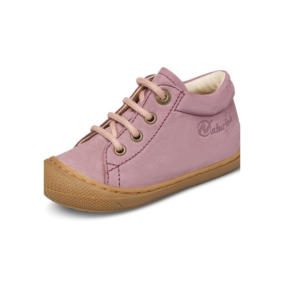 Chaussures premiers pas en suède COCOON prune, NATURINO