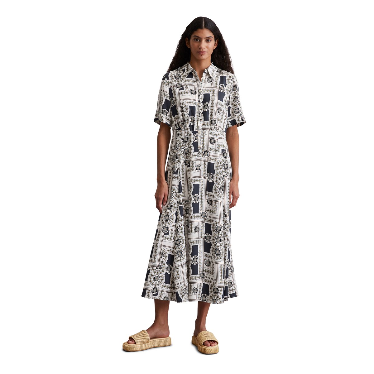 Robe imprimée Regular en ECOVERO™ de LENZING™ bleu foncé, MARC O'POLO