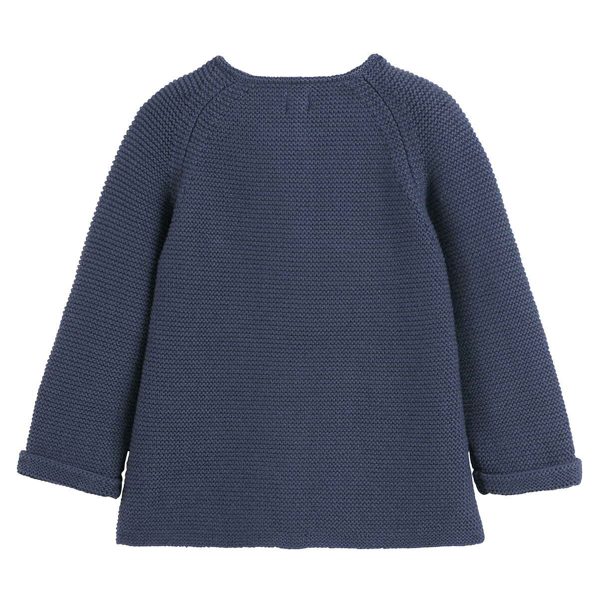 Gilet boutonné en point mousse marine, LA REDOUTE COLLECTIONS