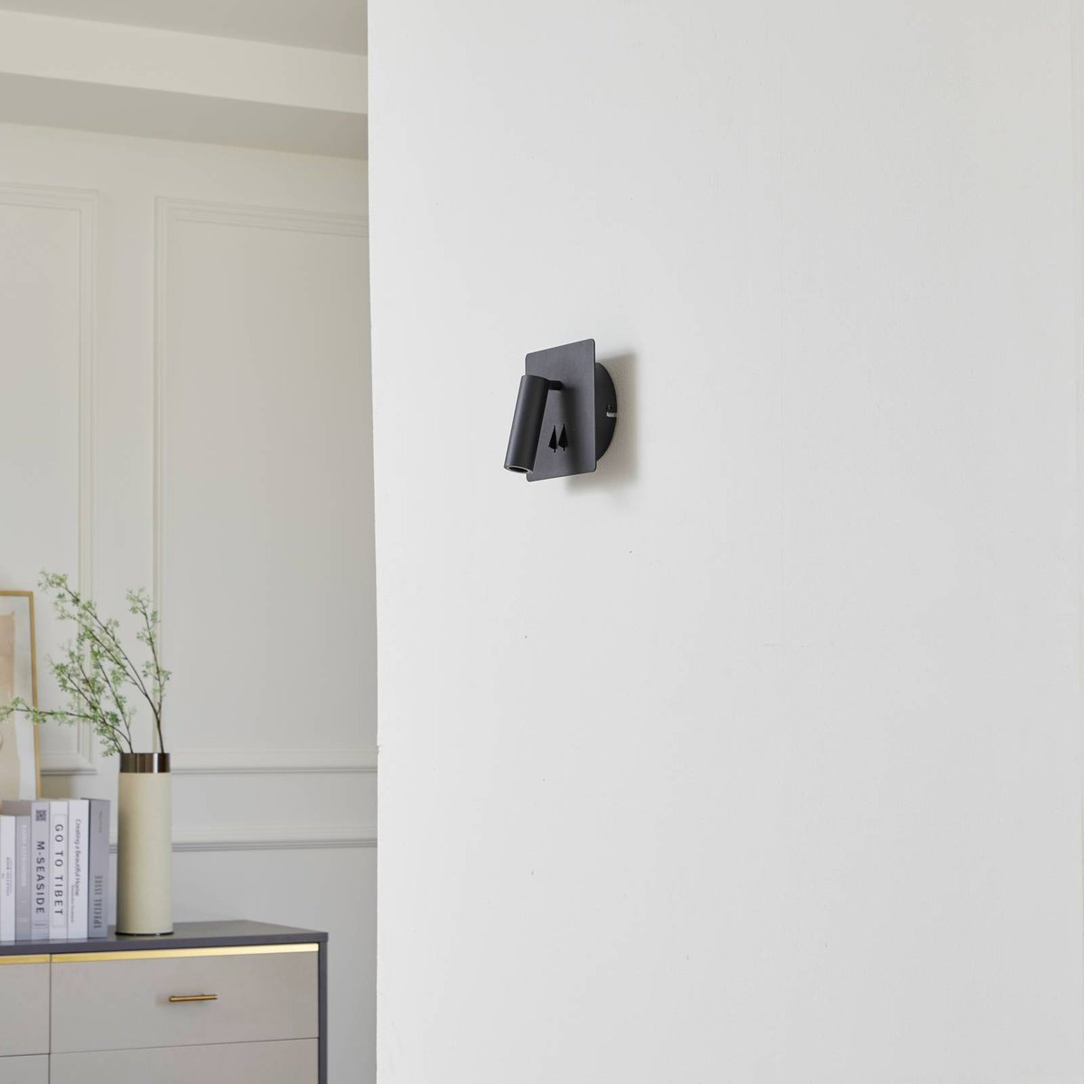 Applique en aluminium moderneLED, Magya noir mat, LUCANDE