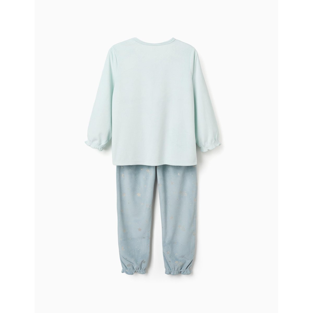 Pyjama en velours avec licorne qui brille dans le noir bleu clair, ZIPPY