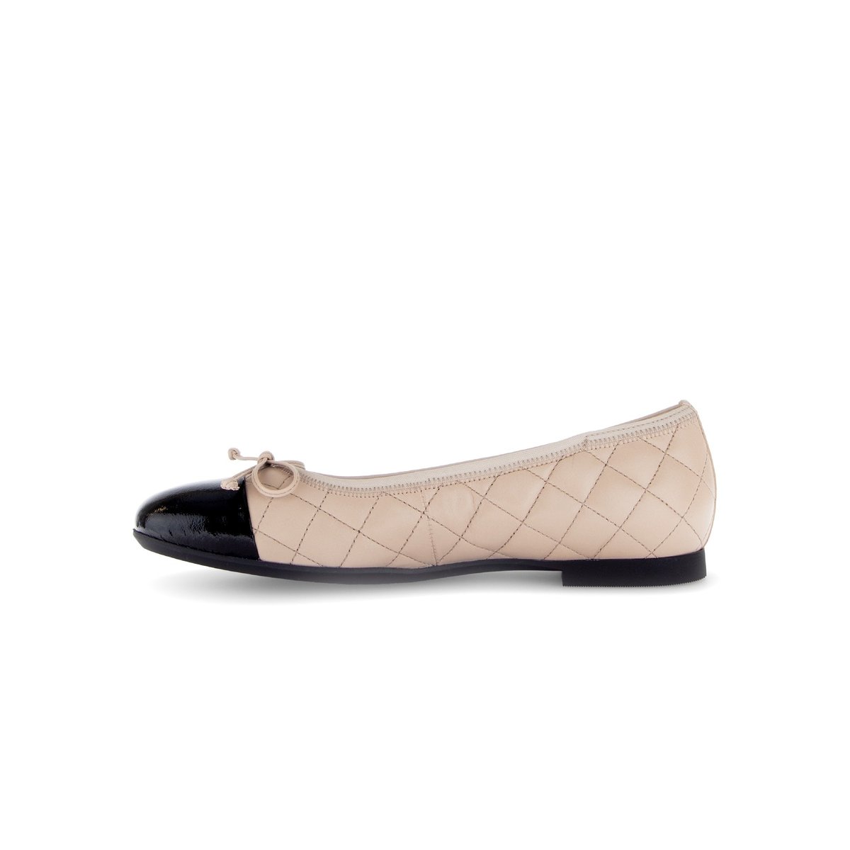 Ballerines en cuir lisse à talon décroché beige, GABOR