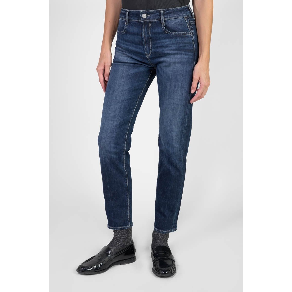 Jeans droite 400/17 mom , 7/8ème blue, LE TEMPS DES CERISES