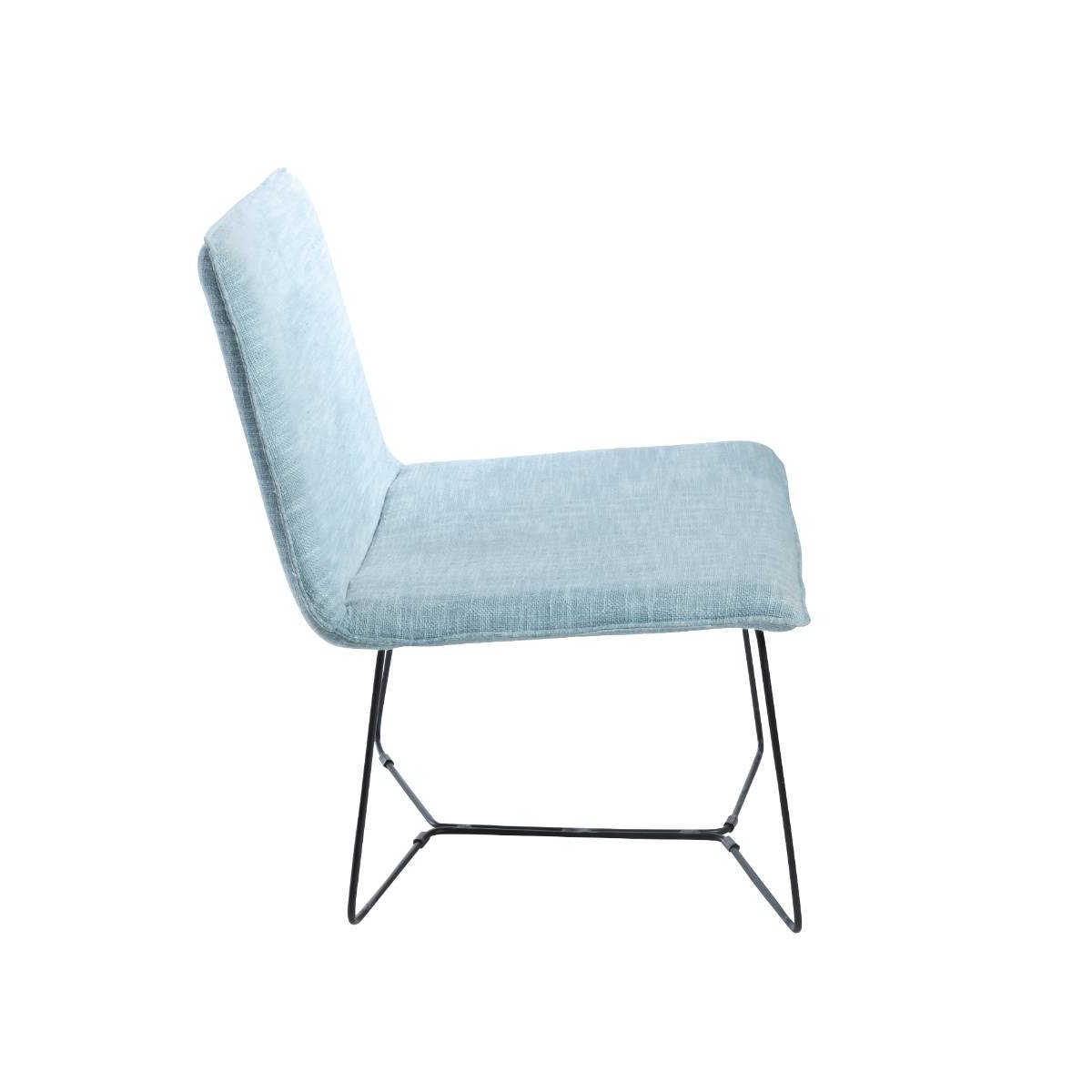 Fauteuil en tissu et métal ISAURE bleu, MADE IN MEUBLES