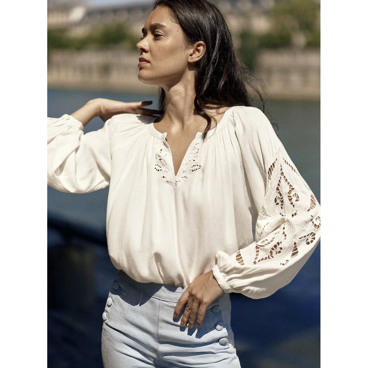 Bary Oversize Embroidered Blouse ecru , LA PETITE ETOILE