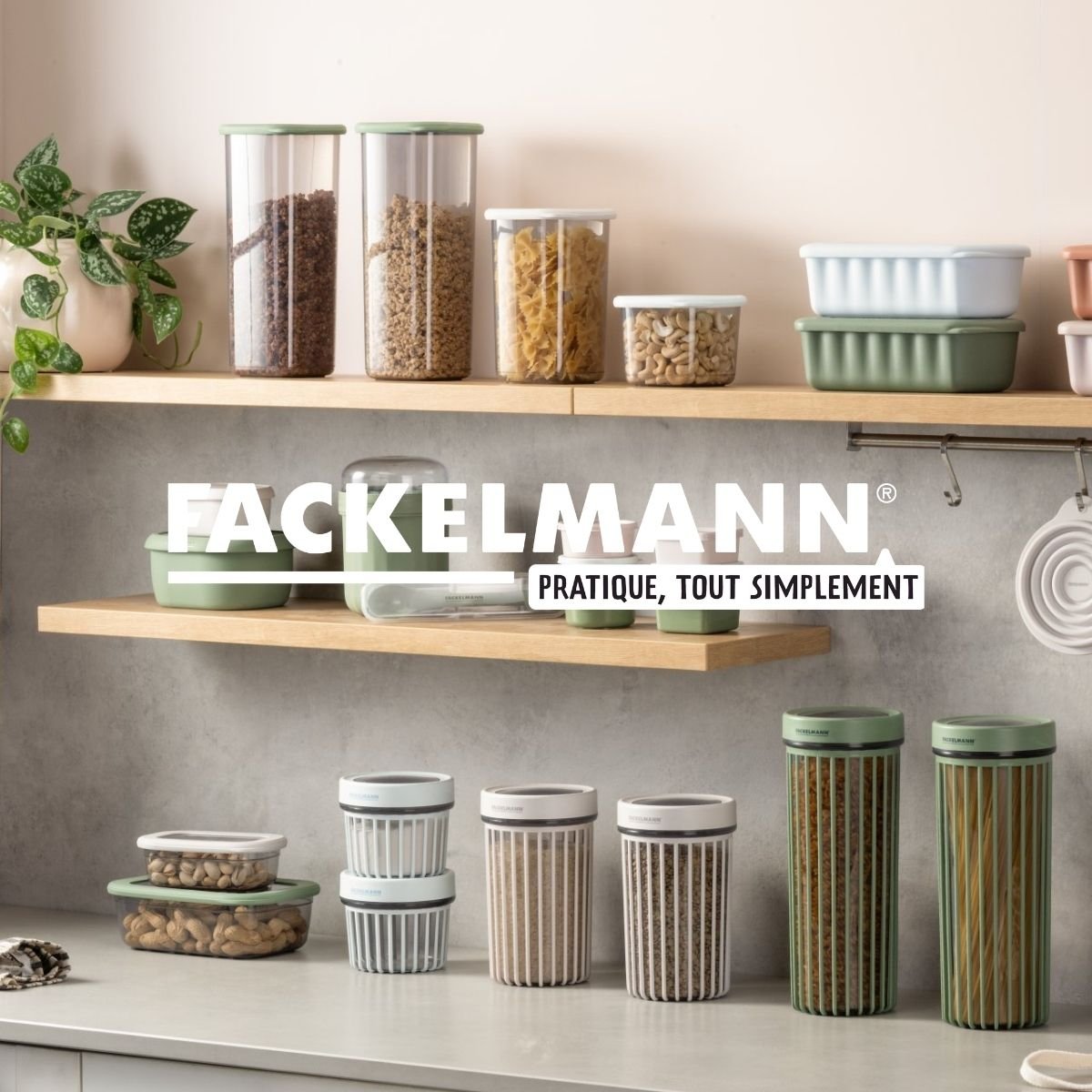 Boite à Provisions 1,1 Litre STORAGE transparent,beige, FACKELMANN