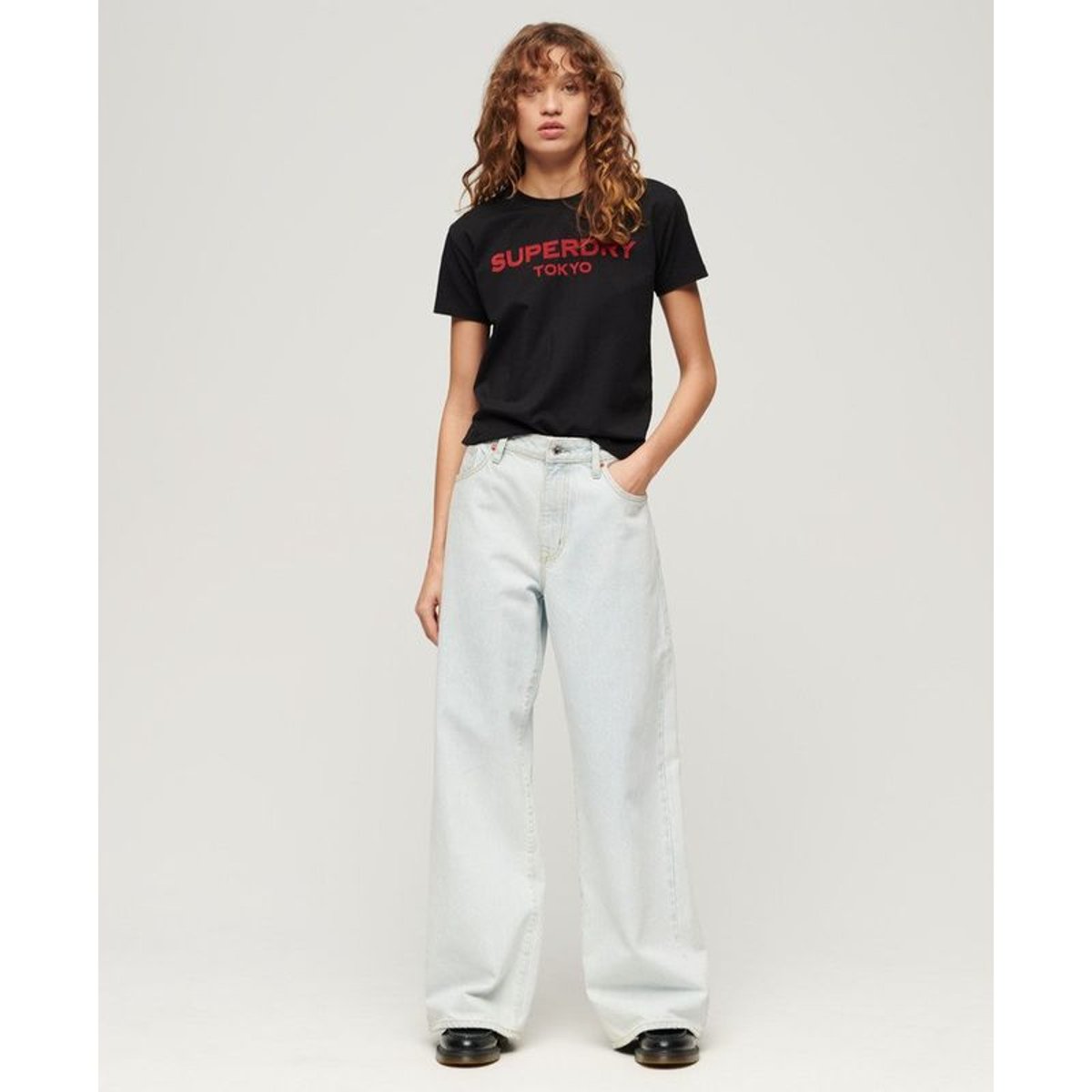 T-shirt Graphique Sport Luxe noir/rouge, SUPERDRY