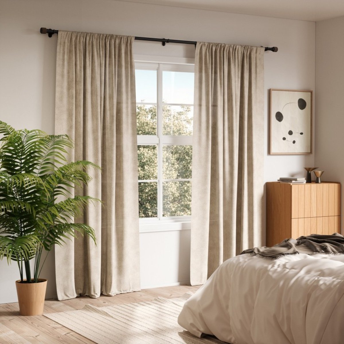 Tringle à rideaux design sans perçage EVIE Pinpoint bois foncé, UMBRA