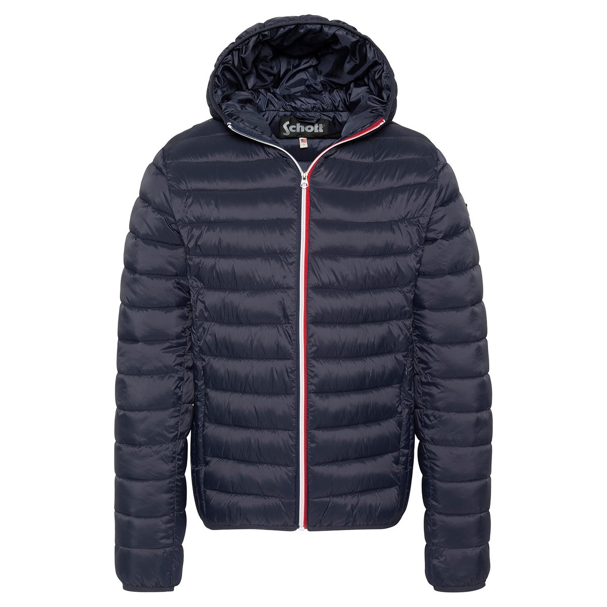 Doudoune ultralégère à capuche bleu marine, SCHOTT