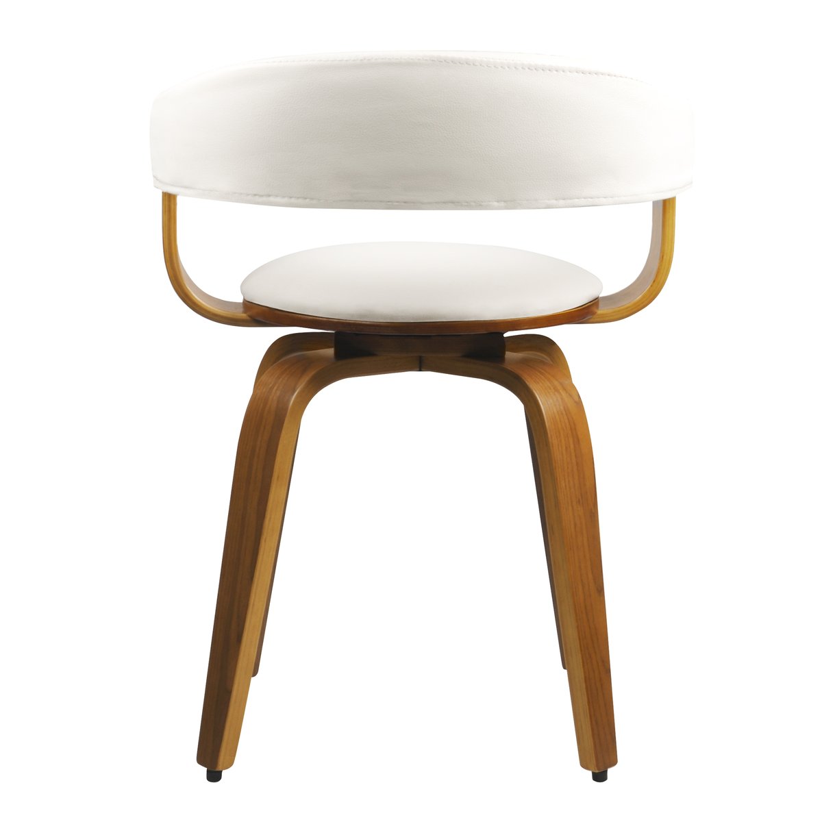 Chaise avec accoudoirs en cuir synthétique - HAROLD blanc, MAISON PAVANE