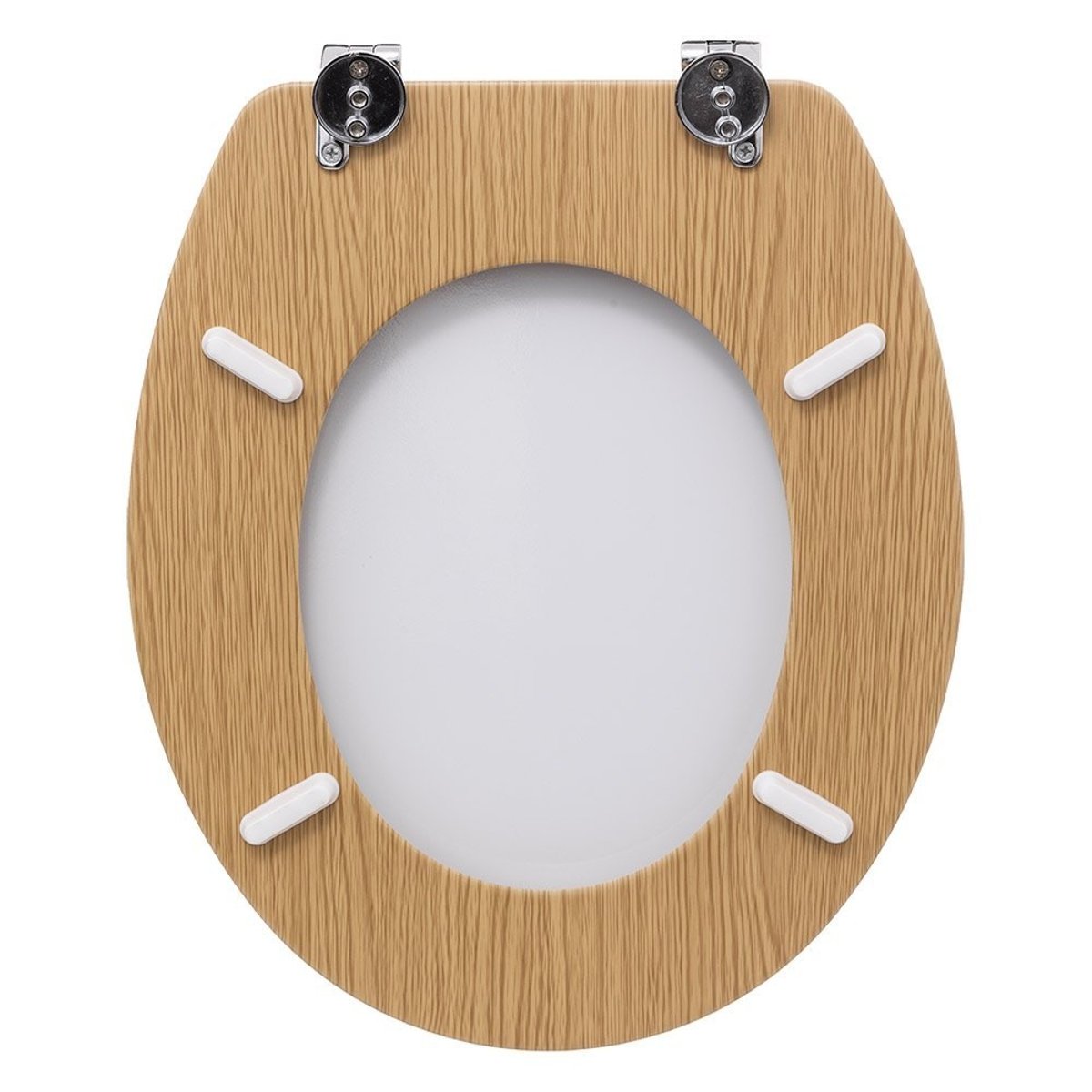 Abattant WC bois zinc Lea blanc, ATMOSPHERA
