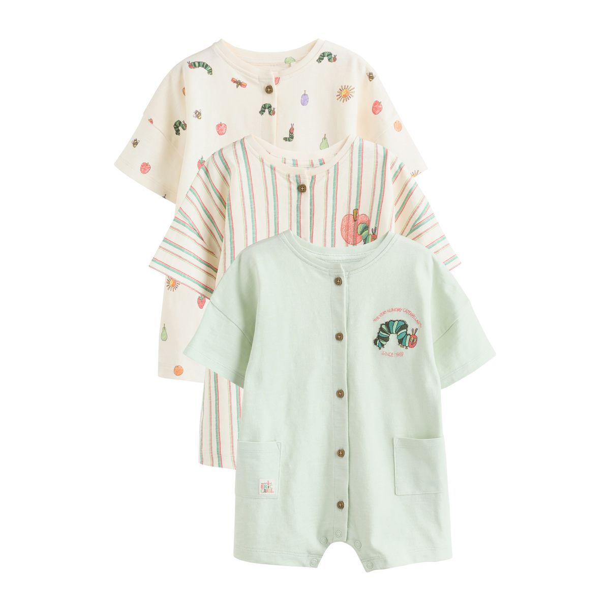 Barboteuse en jersey sous licence, lot de 3 neutre la chenille qui fait des trous, NEXT