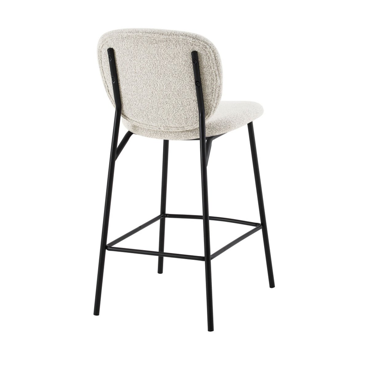 Lot de 2 tabourets de bar en tissu et métal H65cm- DALBY écru chiné, DRAWER