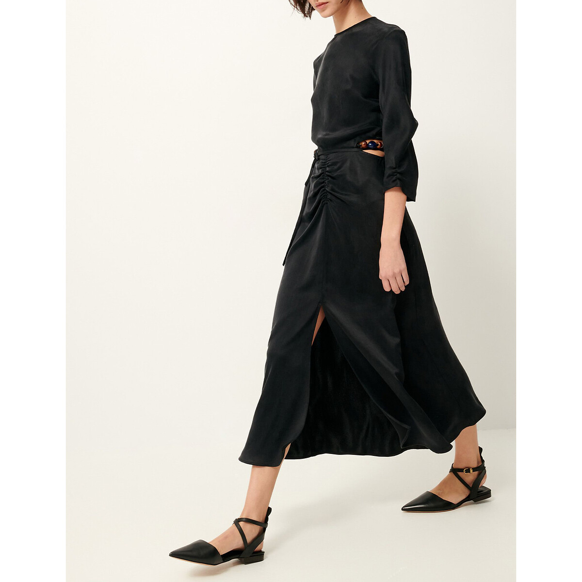 Robe midi Velvettes noir, SESSUN