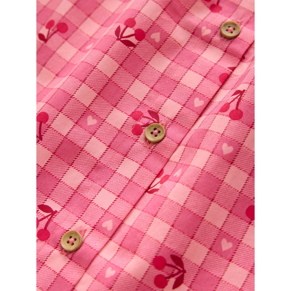Chemisier vichy à motif cerises rose, NEXT