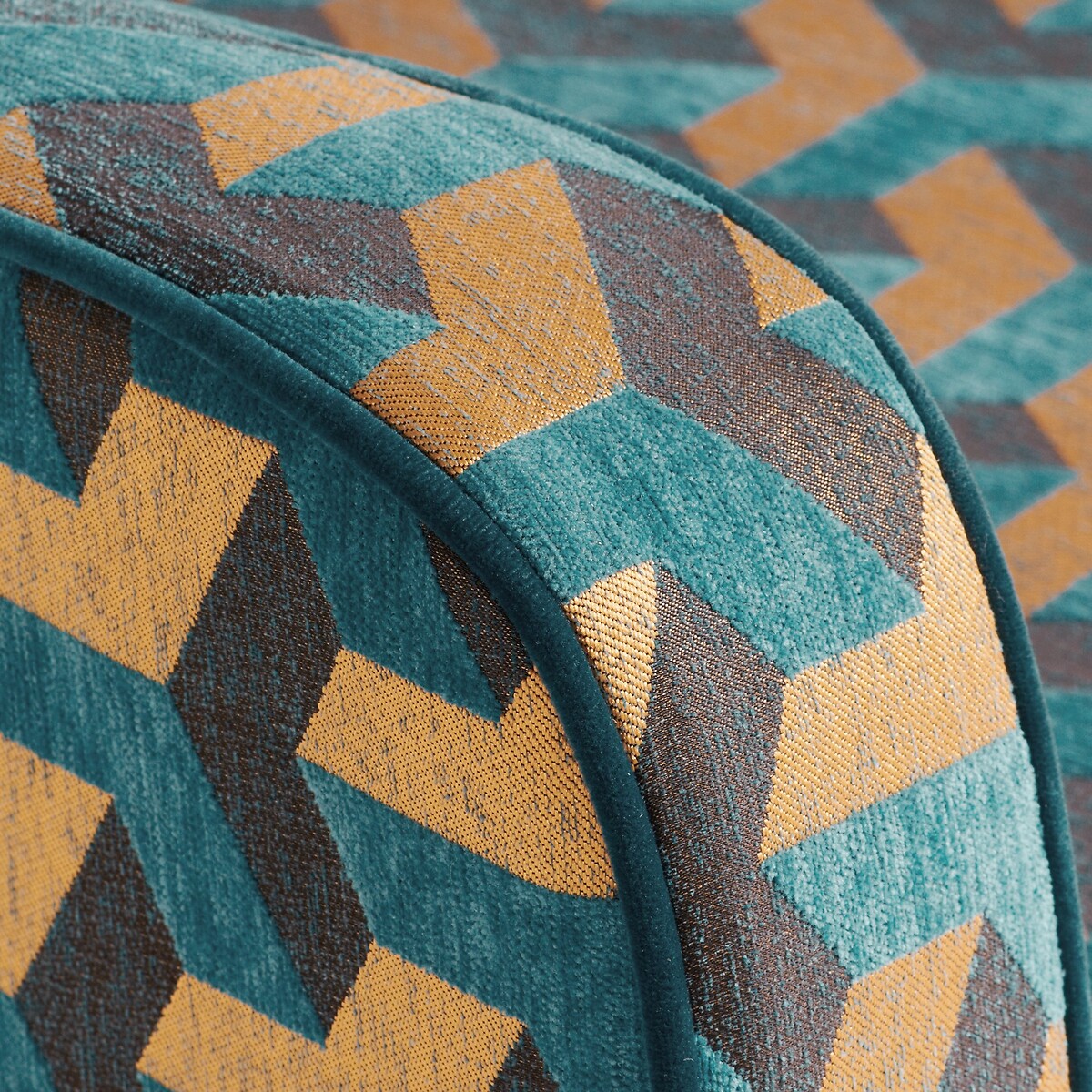 Fauteuil, en velours, (Y) motif bleu/jaune, LA REDOUTE INTERIEURS