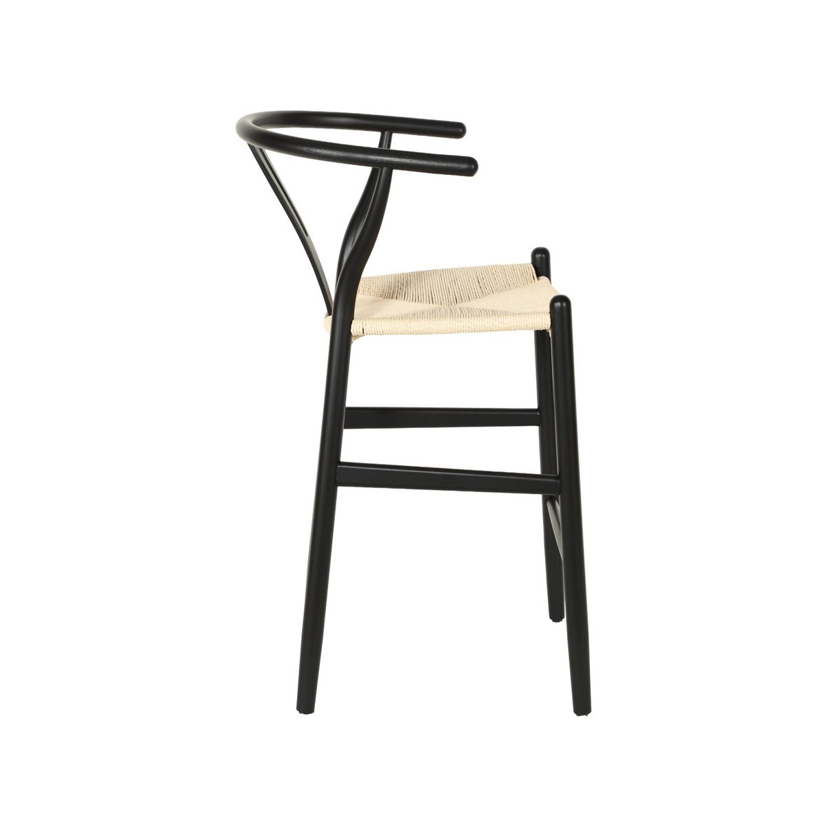 Tabouret de bar vintage bois de hêtre et cordes (lot de 2) CECILE noir, SWEEEK