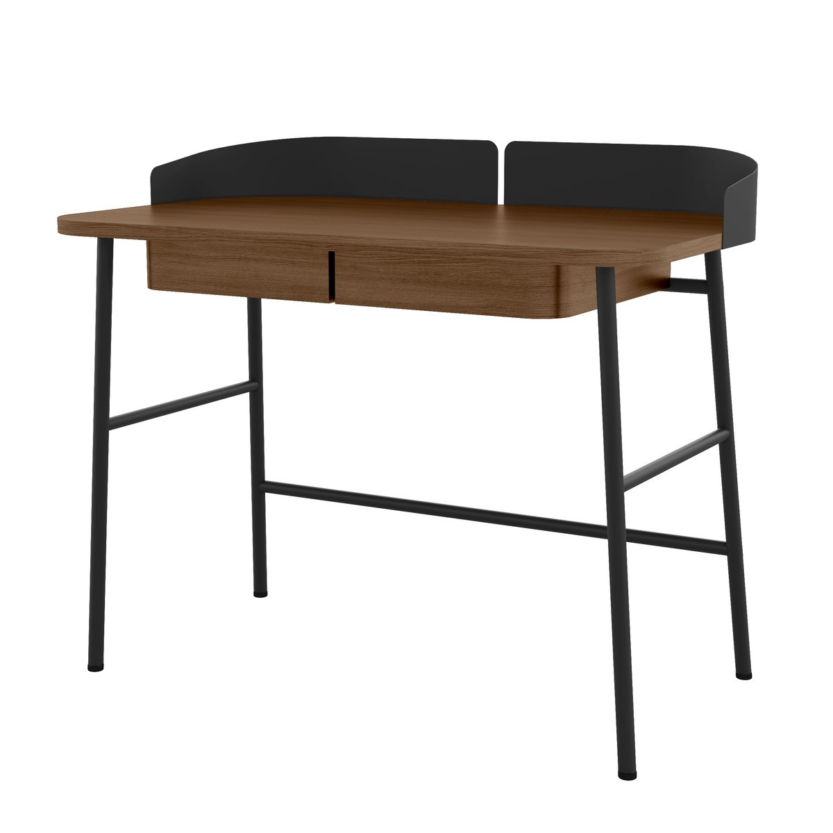 Bureau en chêne teinté et métal coloré, VICTOR noir, HARTO