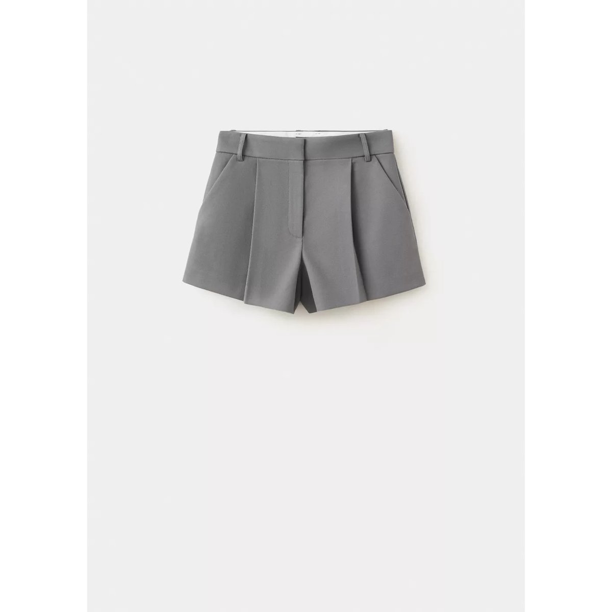 Short droit à pinces gris, MANGO