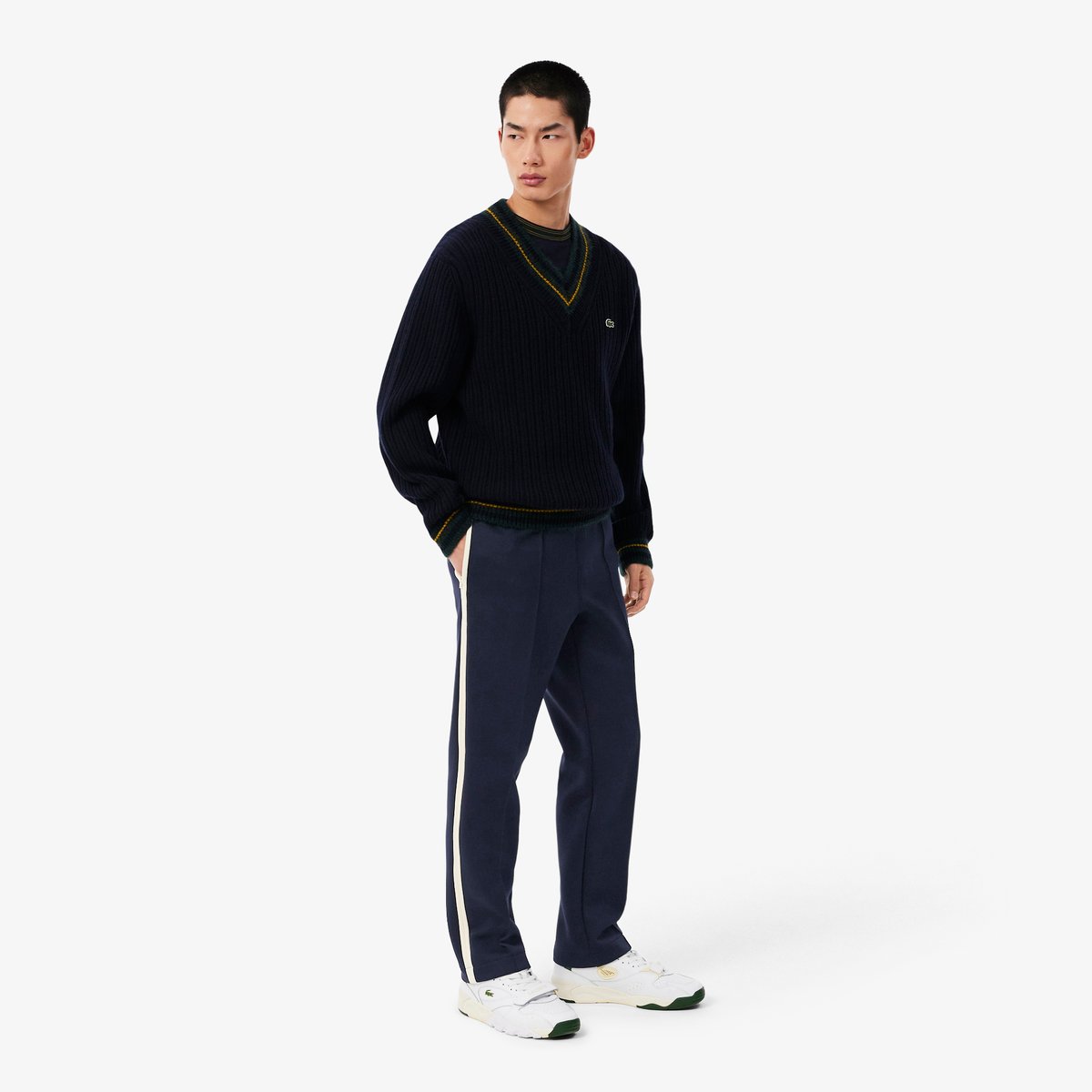 Pantalon de survêtement fabriqué en France bleu-mxq, LACOSTE